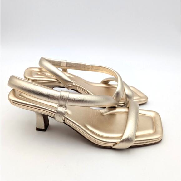 Vince Coline Slingback Padded Leather Sandals Women's Champagne Size US7.5M EU38 - Picture 3 of 12